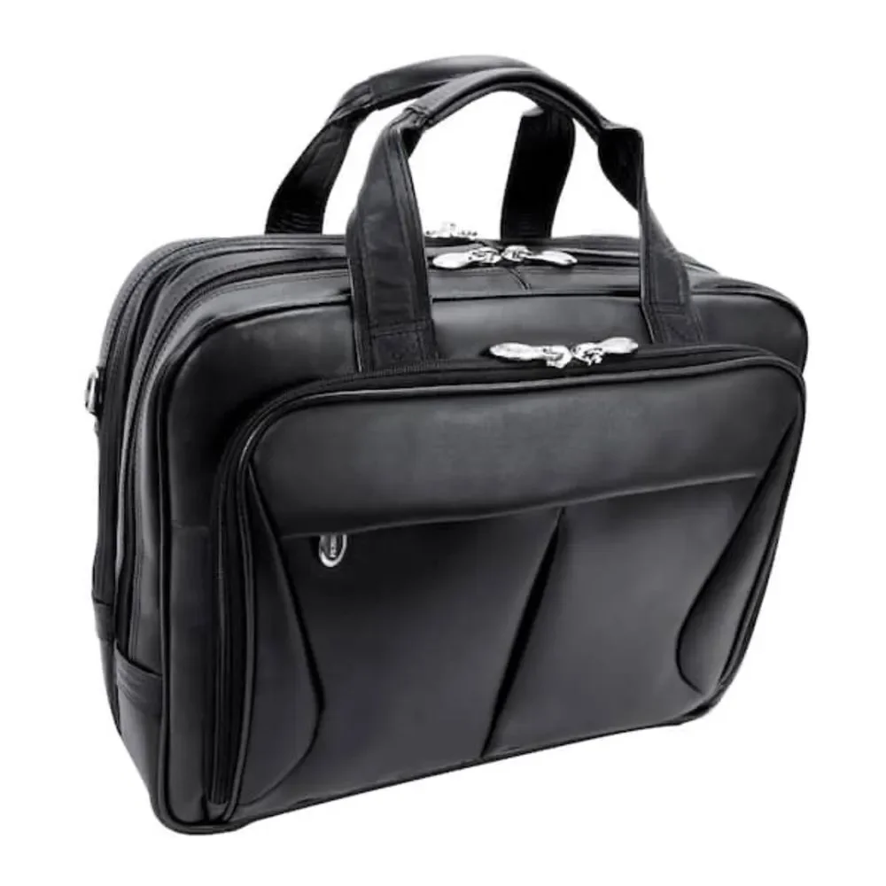 McKLEIN Pearson Leather 17 in.Exp Double compartment Laptop Briefcase bag $480